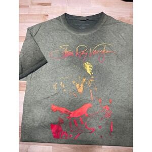 Stevie Ray Vaughan Graphic T Shirt Gray Guitar Band Tee Size Large